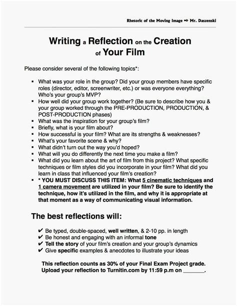 rhetoric   moving image final exam project written reflection