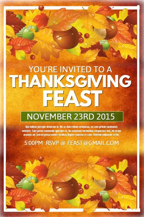 thanksgiving feast poster template thanksgiving poster thanksgiving templates thanksgiving