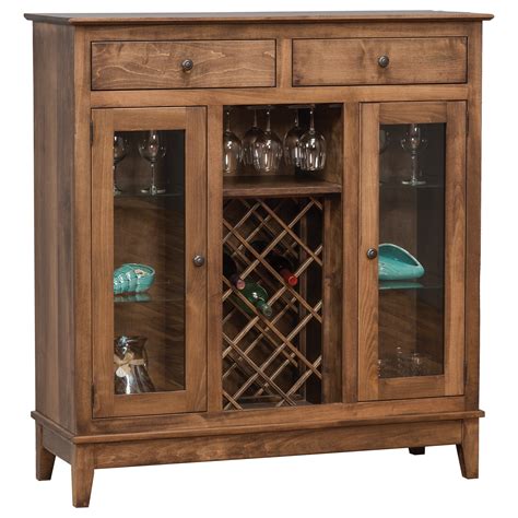 daniels amish dining storage shaker wine cabinet  wine glass rails