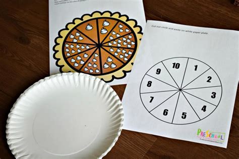 pumpkin pie counting craft  printable template