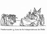 Independencia Colorear Dibujos Gobierno Junta Nacional Proclamación Chilena Jura Conozcamos Patrias sketch template