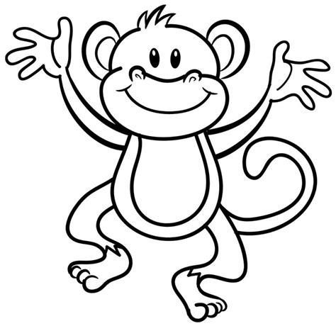 monkey coloring pages  kids  adults learning printable