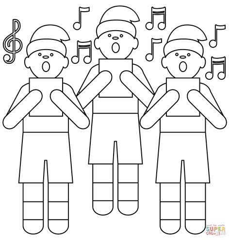 christmas carolers coloring page  printable coloring pages