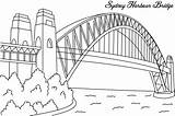 Bridge Sydney Coloring Harbour Kids Monuments Pdf Open Print  sketch template