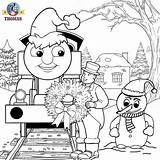 Thomas Coloring Christmas Engine Sheets Pages Friends Train Tank Kids Winter Colouring Color Printable Printables Preschool Print Children Kindergarten Steam sketch template