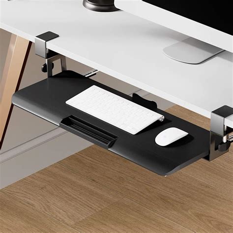 desk sliding keyboard  mouse tray clamp  ergonomic keyboard drawer  pull