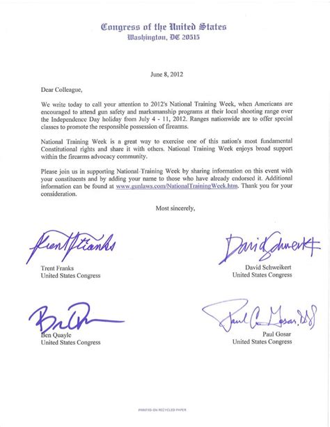 page  gun letter  congress released