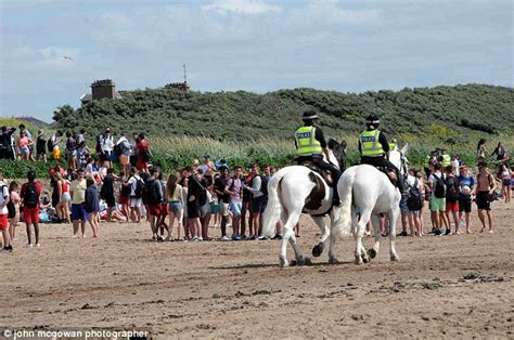 ayrshire teenagers force families off scottish beach as they fight take drugs and have sex