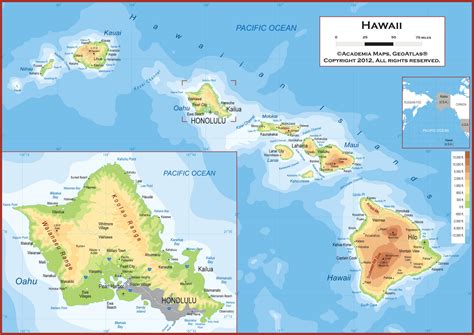 map  hawaii large color map fotolip