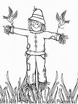 Scarecrow Vogelscheuche Colorear Honeycombe Espantapajaros sketch template