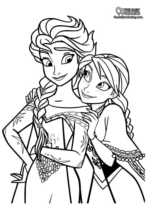 elsa  anna coloring pages  pages  daily coloring