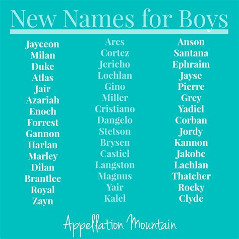 names  boys appellation mountain
