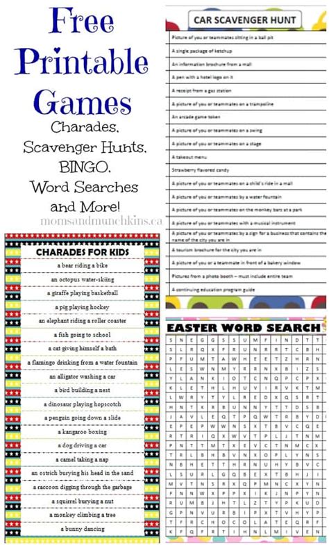 printable games   entire family moms munchkins