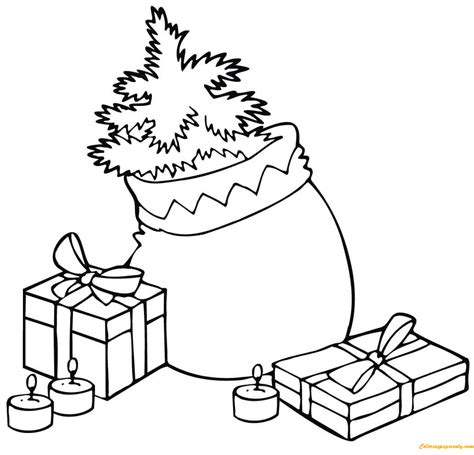 christmas bag coloring page  printable coloring pages