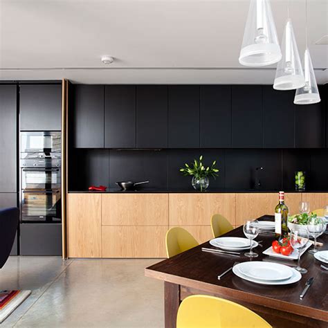 ultra modern  sleek black  wood kitchens