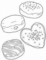Donut Coloring Donuts Pages Doughnuts Clipart Kids Food Kreme Drawing Color Valentine Printable Sprinkle Heart Krispy Sheets Print Transparent Template sketch template