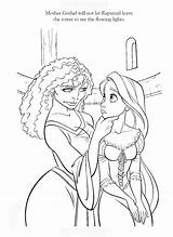 Coloring Pages Disney Tangled Characters Cartoon Rapunzel Kids sketch template