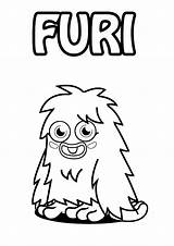 Coloring Pages Monster Moshi Tooth Furi sketch template