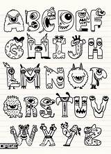 Alphabet Abecedario Doodle Bonitas Carteles Bruxas Impresión Cultura Monstruos Tipografía Caratula Cuadernos Montserrat Derretida sketch template