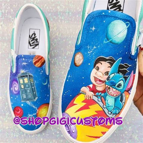 Lilo And Stitch Hand Painted Shoes Dr Who Custom Vans Painted Shoes