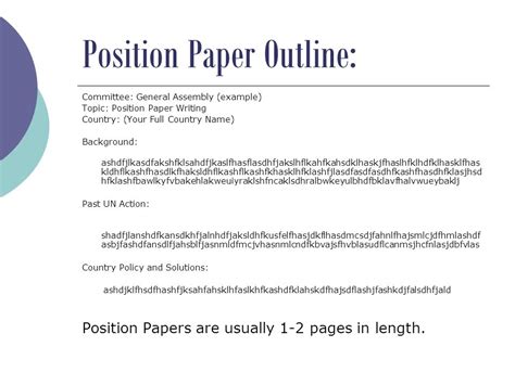 position paper format outline  grade economics position paper