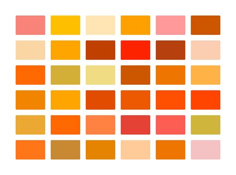 shades  orange  orange colors  hex codes