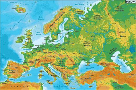 mapa fizyczna europy