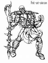 Mortal Kombat Scorpion Colorear Raiden Colouring sketch template