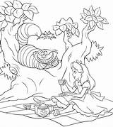 Alice Coloring Pages Getcolorings Tea Cat sketch template