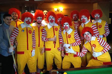 a group of friends on a night out went dressed as ronald mcdonald