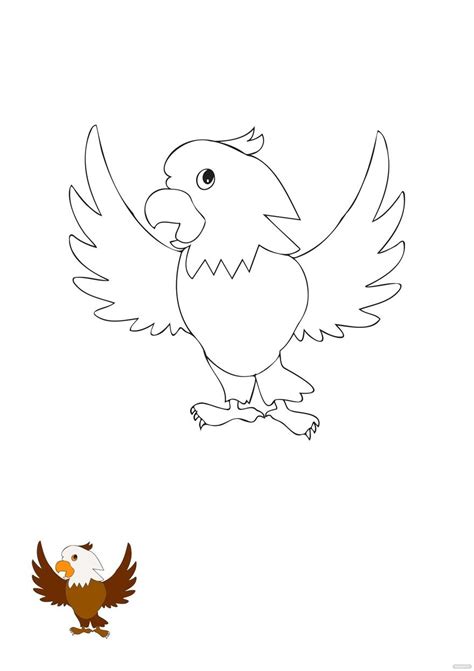 cartoon eagle coloring page    templatenet