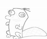 Platypus Perry Coloring Pages Kick Cute Run Tubing sketch template