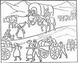 Lds Wagon Mormon Clipart Colouring Pioneers sketch template