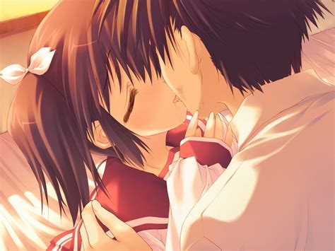 cute hentai couple kissing each other with huge excitement till gets passion cartoon porn videos