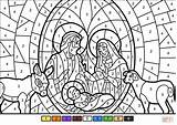 Nativity Creche Mosaico Supercoloring Colouring Coloriages Parede Countdown sketch template