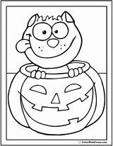 Halloween Coloring Pages Cat Color Printable Spiders Jack Cats Pdf Lantern Pumpkin Colorwithfuzzy sketch template