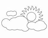 Coloring Pages Clouds Sun Printable Cloud Summer sketch template