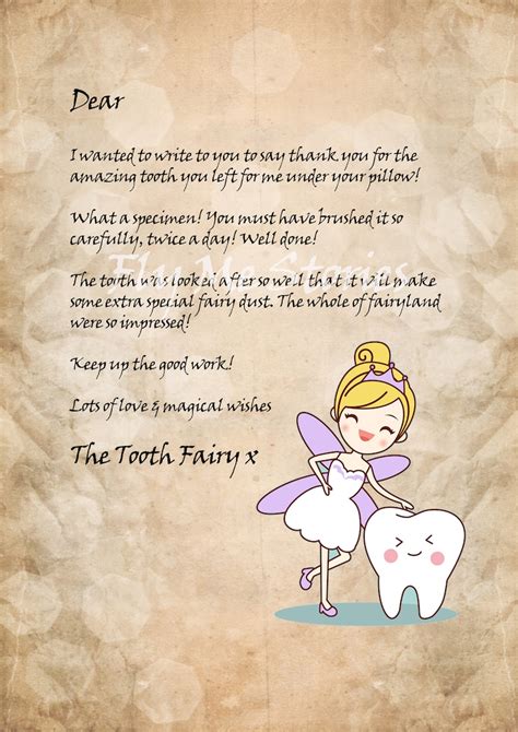 printable letters   tooth fairy