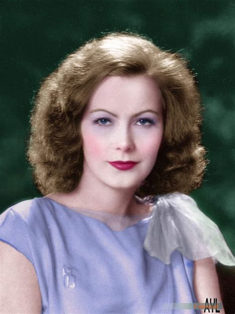 Greta Garbo 1905 1990 Colorized From A Late 1930s Photo Greta