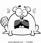 Scared Beaver Chubby Outlined Coloring Clipart Cartoon Vector Regarding Notes sketch template