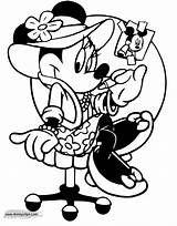 Minnie Coloring Pages Mouse Disneyclips Fashion Sitting Chair Makeup sketch template