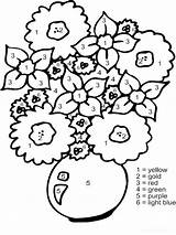 Coloring Pages Colors Number Color Learning Numbers Flowers Kids Paint Flower Colouring Adult Adults Print Printable Sheets Educational Christmas Spring sketch template