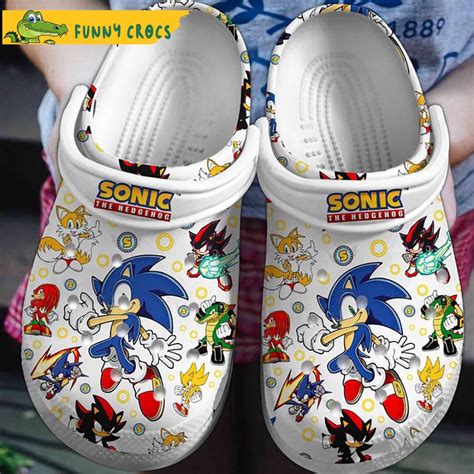 sonic  hedgehog white crocs discover comfort  style clog shoes