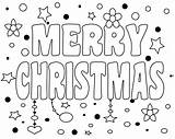 Merry Christmas Pages Coloring Words Card Template sketch template
