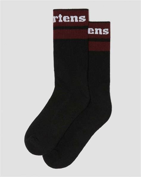accesorios dr martens calcetines deportivos  logo black cherry red white cotton blend