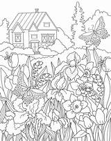 Coloring Garden Fairy Flowers Farbtonseite Geheime Nature Carina sketch template