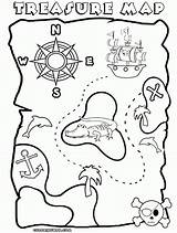 Tesoro Pirata Mapas Piratas Coloringhome Schatkaart Schatzkarte Kleurplaat Piraten sketch template