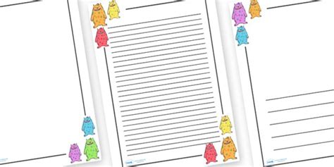 monster page borders page borders teaching resources primary