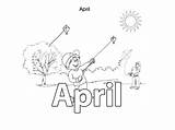 April Coloring Pages Kids Year Colouring Fools Print Months Color Printable Sheets Getcolorings Getdrawings Month February Printables Size Activities Colorings sketch template