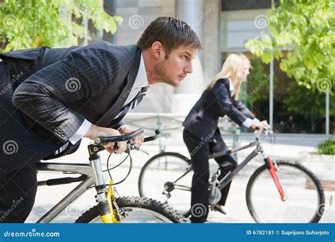 business people racing  bicycles stock image image  professional cycle